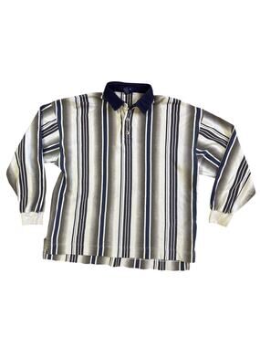 Gant Vintage Striped Polo with Corduroy Collar Size XL XLarge